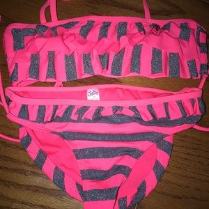 Justice kids pink and silver bikini💓